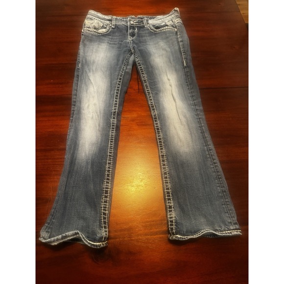 Vigoss The Chelsea Girls Jeans Size 11/12 L31 Slim Bootcut Dark Wash Stretch - Picture 1 of 8